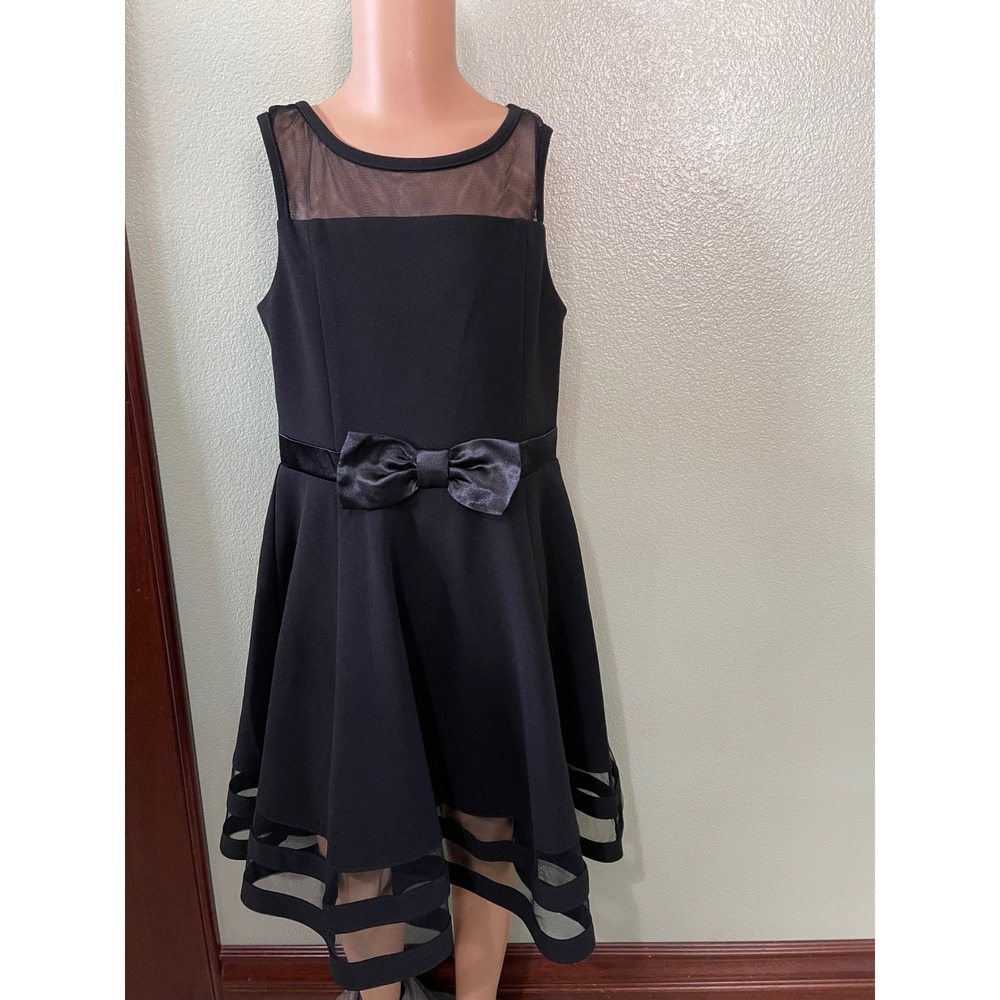 Calvin Klein Girls' Black Sleeveless Dress Fit and Flare Back Zip Closure Sz 8